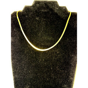 Vintage Gold Tone Flat Herringbone Necklace Unbranded 18 in. Excellent Condition